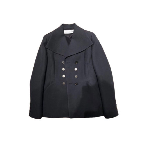 DIOR/迪奧  女裝 時(shí)尚百搭 女士深藍(lán)色羊毛外套夾克 951V41A10075665 HKY0034C