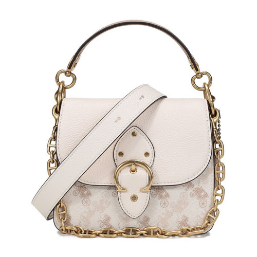 COACH/蔻馳(專(zhuān)柜） 女士白色帆布單肩包手提包 4603B4RGL