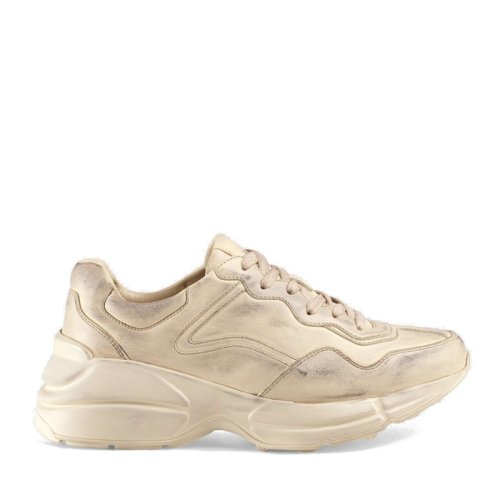 GUCCI/古馳 Rhyton系列 女士象牙色皮革臟臟運(yùn)動鞋老爹鞋550046 A9L00 9522