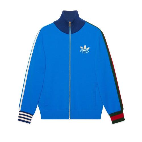  GUCCI古馳 22年秋冬 男士 adidas x Gucci聯(lián)名系列拉鏈夾克 700476 XKCIF 4447
