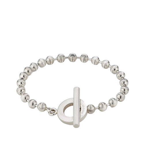 GUCCI/古馳  銀質(zhì)織紋珠鏈Gucci刻花織紋栓扣手鏈602707J84008106