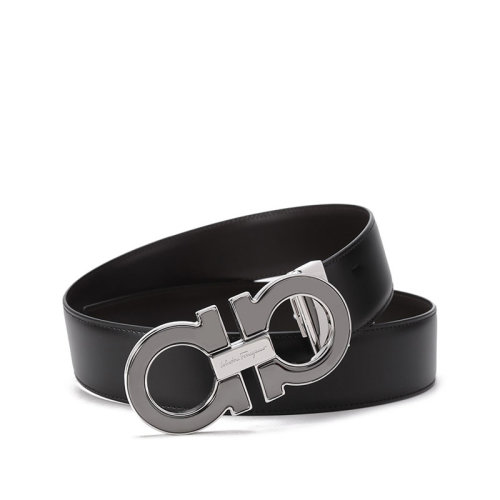 Salvatore Ferragamo/菲拉格慕 男士牛皮雙面用板扣式腰帶皮帶 679494