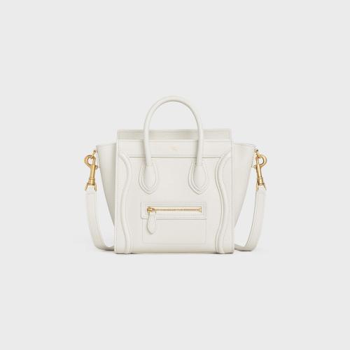  CELINE賽琳思琳 22年秋冬 女士 單肩包 SAC LUGGAGE NANO MODELE VEAU FOULONNé 189243DRU.01