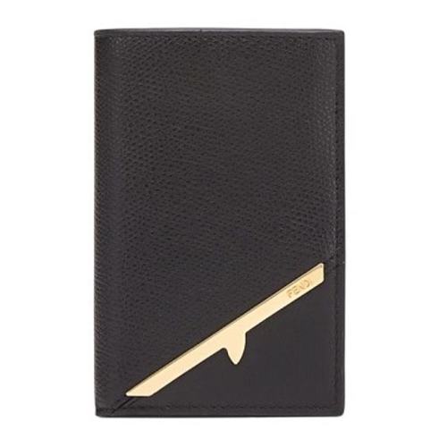  FENDI/芬迪 男士黑色素皮折疊錢包 7M0262-AC92-F0KUR PLSX