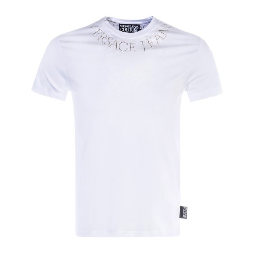  VERSACE JEANS COUTURE 男士白色棉質(zhì)短袖T恤 B3GUA7KC 36598 003 PLFSX