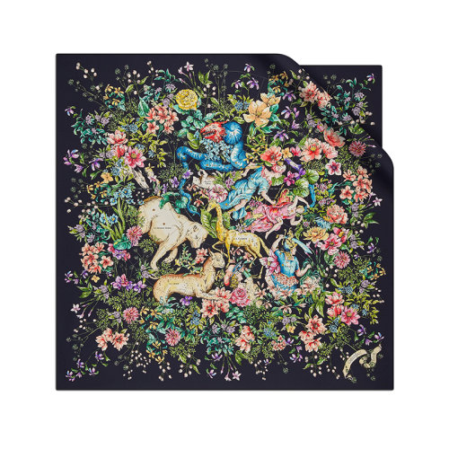 DIOR/迪奧 22年春夏新款 女士多色桑蠶絲斜紋面料D-Constellation印花方巾絲巾24NCO090I603_C581