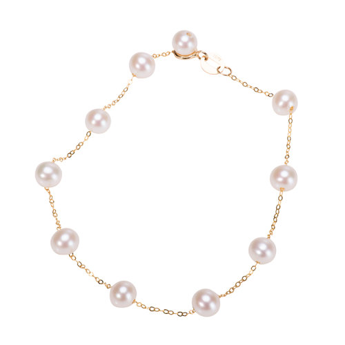 GeleiStory/GeleiStory18K金淡水珍珠手鏈/項(xiàng)鏈 送給美好的妳 店鋪特惠