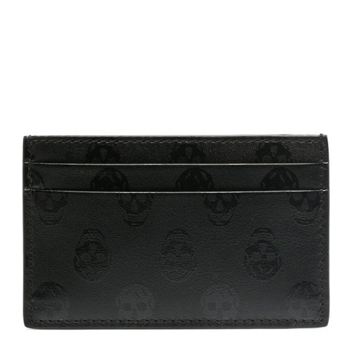  Alexander McQueen/亞歷山大麥昆 男士黑色小牛皮卡包 602144 1AAAN 1000 PLSX