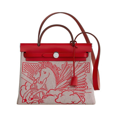 HERMES/愛馬仕 Herbag zip 31 飛馬銀扣 女士手提單肩斜挎包 H079201CKAB