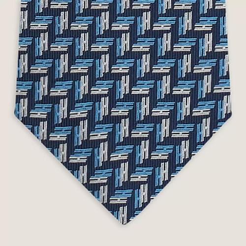  HERMES愛馬仕 22年秋冬 男士 領(lǐng)帶 Cravate Double H H658838T 01