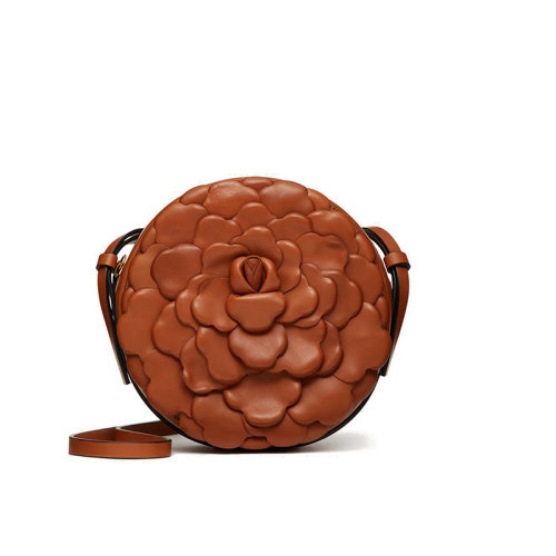 Valentino/華倫天奴  Atelier系列 女士皮革色小牛皮03 ROSE 版本圓形單肩斜挎手提包VW2B0I32IKP0CR