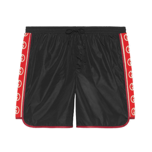 GUCCI/古馳  男士新款帶條紋和徽標的游泳短褲 577800 XHABJ 1082