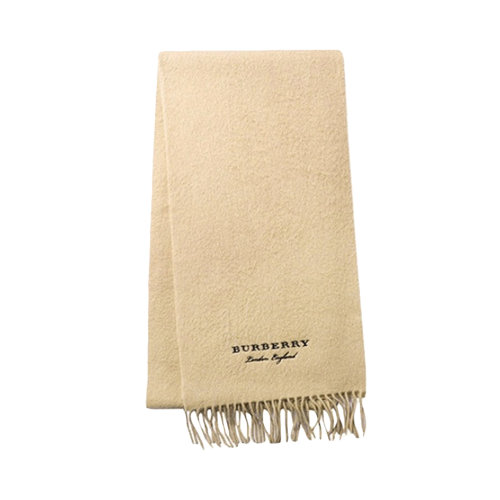 BURBERRY/博柏利 女士卡其色羊毛流蘇圍脖圍巾 4079004