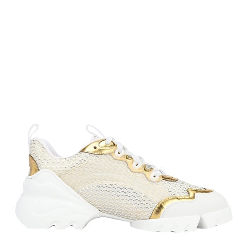 DIOR/迪奧 女士 鞋靴  白黃皮質(zhì)網(wǎng)格休閑運(yùn)動(dòng)鞋 女士休閑運(yùn)動(dòng)鞋