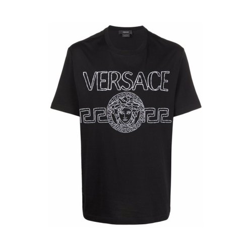  VERSACE/范思哲 男士黑色棉質(zhì)短袖T恤 1001280 1A00915 1B000 PLFSX