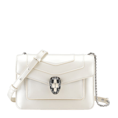 【預(yù)售3-4周】BVLGARI/寶格麗 Serpenti Forever系列  女士環(huán)綠孔雀石鑲飾蛇身金屬鏈條單肩包斜挎包 289771