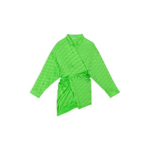  BALENCIAGA巴黎世家 22年秋冬 女士 連衣裙 BB MONOGRAM WRAP DRESS 704446TMO683076