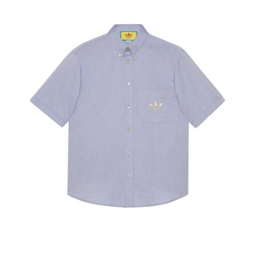  GUCCI古馳 22年秋冬 男士 adidas x Gucci聯(lián)名系列牛津棉襯衫 701360 ZAJRO 4689
