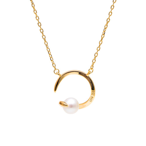 GeleiStory/GeleiStory氣質(zhì)個性珍珠項(xiàng)鏈女925銀鍍金淡水珍項(xiàng)女鎖骨鏈女士吊墜