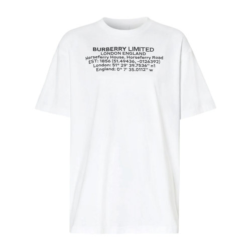BURBERRY/博柏利 地址印花寬松棉質(zhì) T 恤衫短袖女士短袖T恤80246291