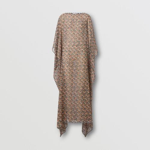  BURBERRY 22年秋冬 女士 專屬標(biāo)識印花絲質(zhì)長衫 80601241