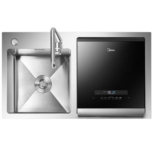 Midea/美的 水槽洗碗機(jī)家用6套超聲波變頻活水洗三合一手工304不銹鋼雙槽F3（2-6口之家）