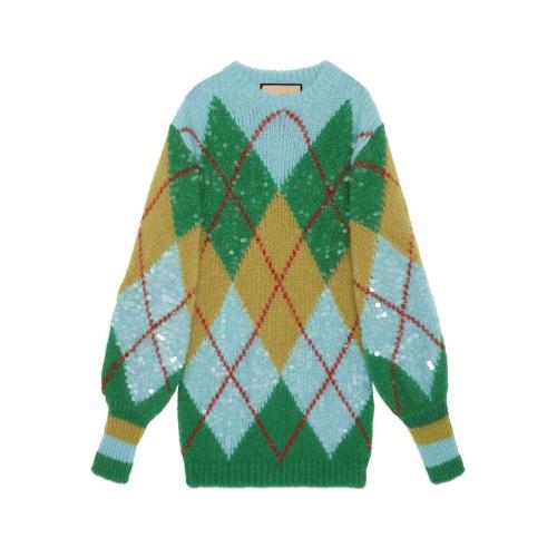  GUCCI古馳 22年秋冬 女士 馬海毛亮片毛衣 717385 XKCN1 3725