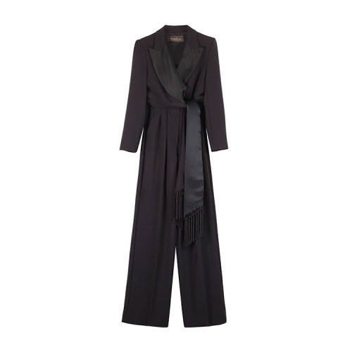 MaxMara/麥絲瑪拉 20年秋冬 百搭 女性 logo 深藍(lán)色 女士連體褲 GOMMOSO_002