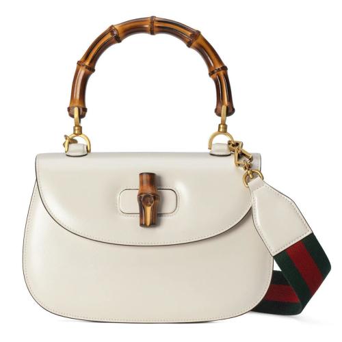  GUCCI古馳 22年秋冬 女士 Gucci Bamboo 1947 中號手提包 672206 10ODT 8454