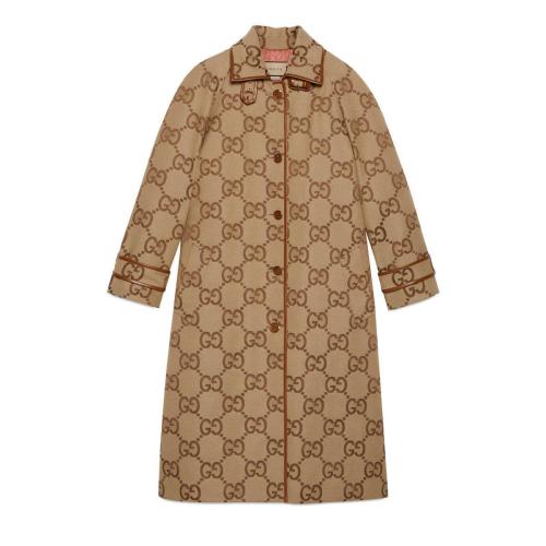  GUCCI古馳 22年秋冬 女士 飾超級(jí)雙G圖案帆布大衣 681388 Z8AWD 2184