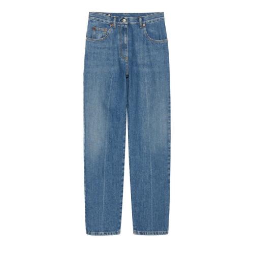  GUCCI古馳 22年秋冬 女士 馬銜扣80年代版型牛仔褲 666841 XDBP5 4447 預(yù)定商品2-6周發(fā)貨