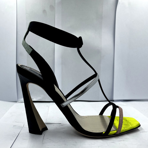 DIOR/迪奧 女士拼色高跟涼鞋 KCE690CSG 瑕疵折扣