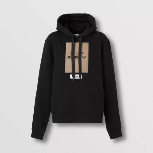  BURBERRY 22年秋冬 女士 標簽貼花棉質(zhì)寬松連帽衫 80571221