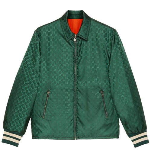 GUCCI/古馳 ouverture系列 男士綠色GG尼龍雙面提花夾克654831ZAGVX3283
