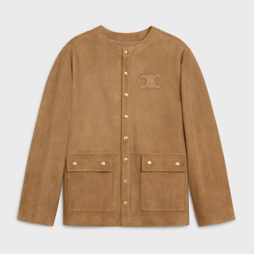  CELINE賽琳思琳 22年秋冬 女士 夾克 VESTE LONGUE TRIOMPHE SUEDE 2F305494L.18TB