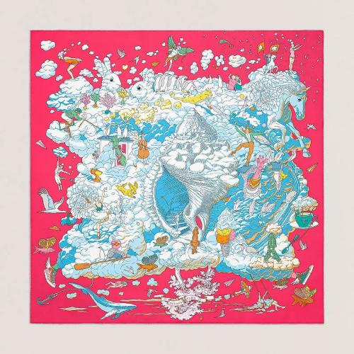  HERMES愛(ài)馬仕 22年秋冬 女士 圍巾 Carre 90 Sur Mon Nuage H003900S 08