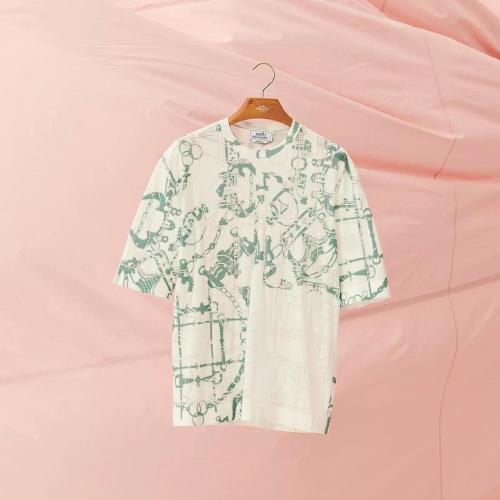  HERMES愛馬仕 22年秋冬 男士 短袖T恤 T-shirt ??Mors %26a; Gourmette?? H257440HA64LA