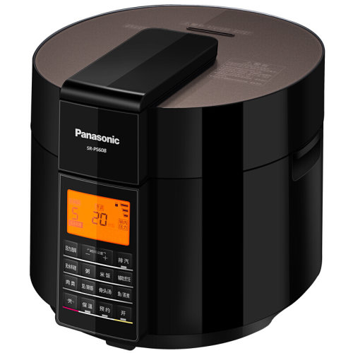 Panasonic/松下 電飯煲多功能電壓力鍋家用 智能三段壓力鍋6L 黑色 SR-PS608