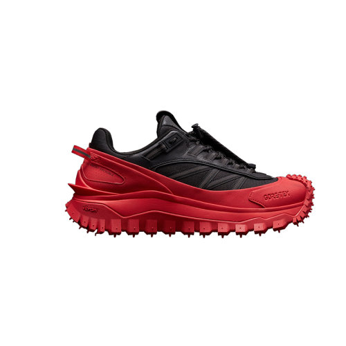 Moncler/蒙克萊 22年秋冬新款 男士黑色/紅色聚酰胺飾有防撕裂鞋面橡膠鞋底低幫運(yùn)動(dòng)鞋H209A4M00100M2058014