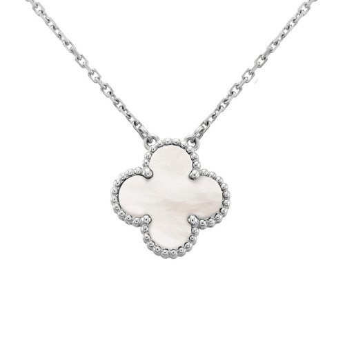 Van Cleef & Arpels/梵克雅寶 Vintage Alhambra 女士銀色四葉草珍珠母貝項(xiàng)鏈 VCARF48700