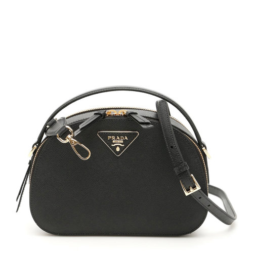 PRADA/普拉達(dá)Odette Saffiano系列 女士時尚純色牛皮革單肩包斜挎包手提包相機(jī)包女包 1BH123-NZV