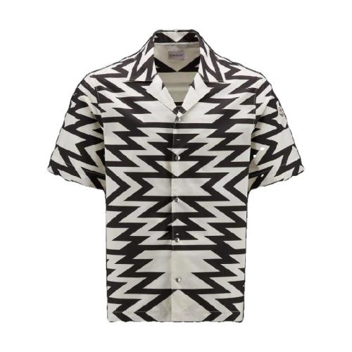  MONCLER蒙可蒙克萊 22年秋冬 男士 短袖襯衫 Printed Poplin Shirt H20912F00002596EEF09