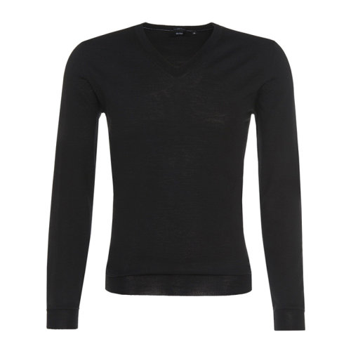 Hugo Boss 雨果博斯 男士 服裝 黑色羊毛針織衫 男士毛衣針織衫