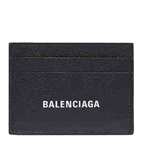 Balenciaga/巴黎世家 CASH系列 男士黑色小牛皮粒面圓角鑲邊卡包卡夾 594309-1IZI3-1090