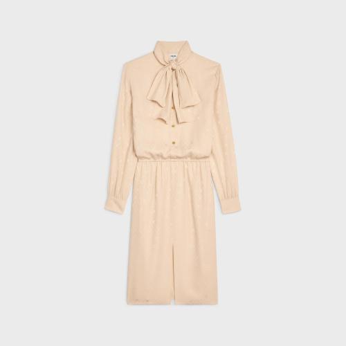  CELINE賽琳思琳 22年秋冬 女士 連衣裙 ROBE LA_VALLIERE SOIE MAT BRILLANT 2R35F779R.12CR