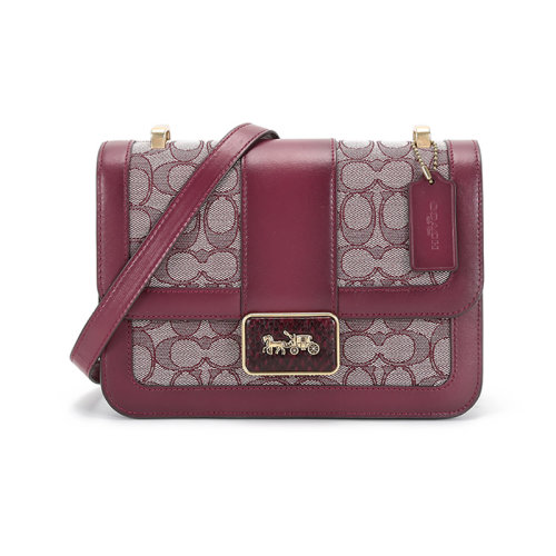 COACH/蔻馳  女士專柜款A(yù)LIE系列織物/配皮單肩斜挎包 C3762