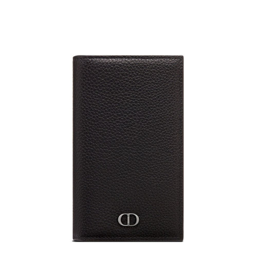 DIOR/迪奧 22新款 男士黑色粒面牛皮革“CD Icon”標(biāo)志長款雙折卡夾卡包2ESCH147CDI_H00N