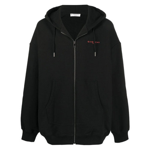 Givenchy/紀梵希 男裝 字母印花 時尚百搭黑色棉質連帽男士衛(wèi)衣 BMJ08Z305B-001