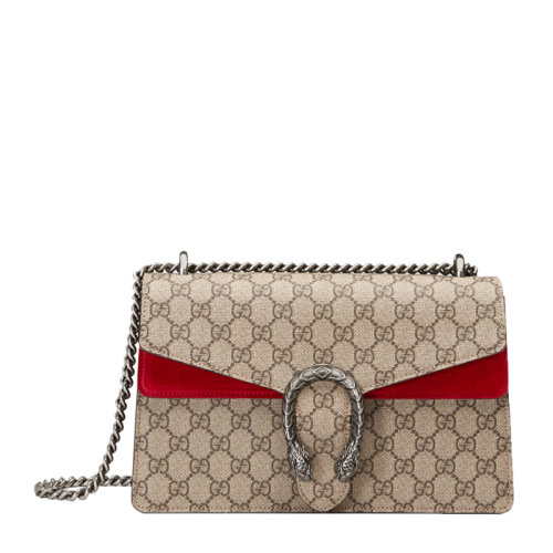 GUCCI/古馳 Dionysus系列 女士米色鏈條包單肩酒神包斜挎包