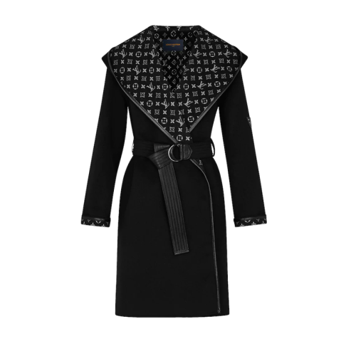 LOUIS VUITTON 連帽系帶大衣1A4PE6